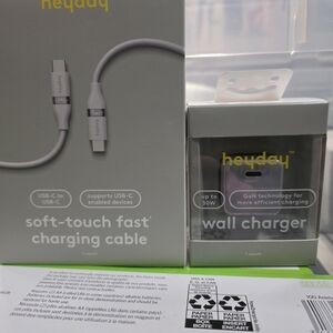 Heyday Gray USB-C Cable and Wall Charger Set